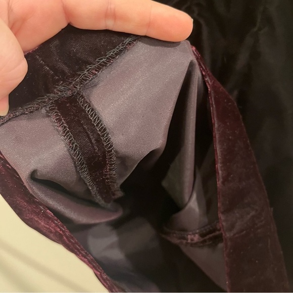 LA Glo red tinted black velvet sweetheart mini dress mesh sleeves size 11/12 - Picture 10 of 11